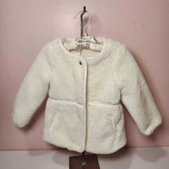Janie and Jack Ivory Faux Fur Dressy Holiday Formal Coat Jacket 18 to 24 Months - Picture 2 of 8
